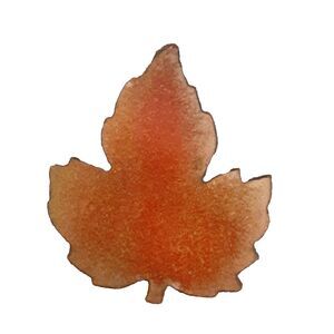 Vintage 2" enamel maple leaf brooch on copper? Autumn Fall tones